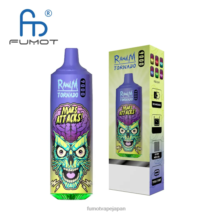 Fumot factory - 9000 使い捨てベイプペン - 18ml (1 本) 豊かな氷 Fumot Tornado 802NF10