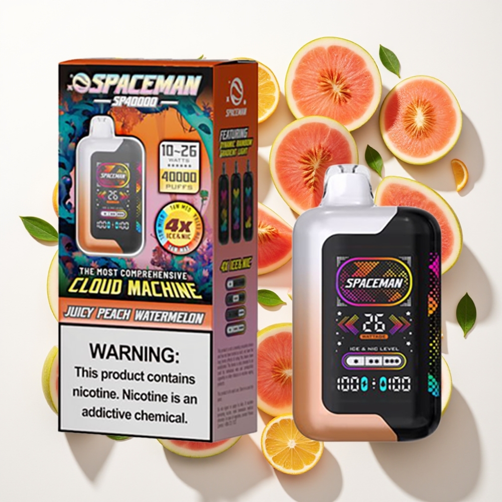 SMOK SPACEMAN SP40000 ゼロニコチン 40000パフ 2.28インチスクリーン ジューシーピーチウォーターメロン
